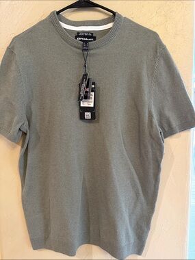 Threadbare Men's Short-Sleeve Crewneck Knitted T-shirt  — Sage Green
